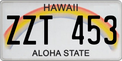 HI license plate ZZT453