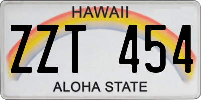 HI license plate ZZT454