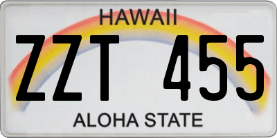 HI license plate ZZT455