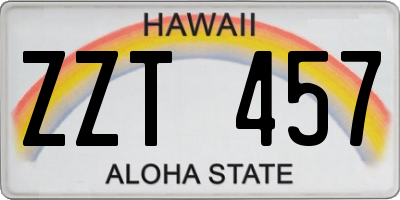 HI license plate ZZT457