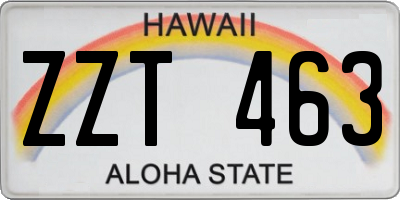 HI license plate ZZT463