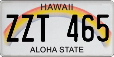 HI license plate ZZT465