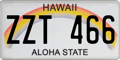 HI license plate ZZT466