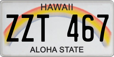 HI license plate ZZT467