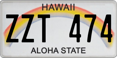 HI license plate ZZT474