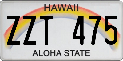 HI license plate ZZT475