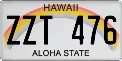 HI license plate ZZT476