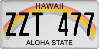 HI license plate ZZT477