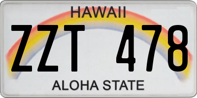 HI license plate ZZT478