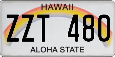 HI license plate ZZT480