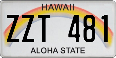 HI license plate ZZT481