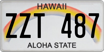 HI license plate ZZT487