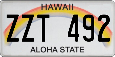 HI license plate ZZT492