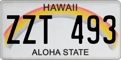 HI license plate ZZT493