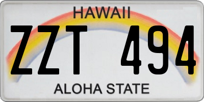 HI license plate ZZT494