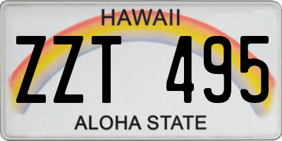 HI license plate ZZT495