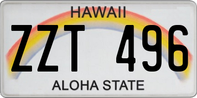 HI license plate ZZT496