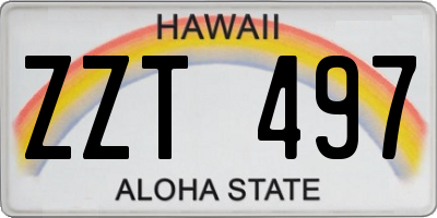 HI license plate ZZT497