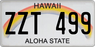 HI license plate ZZT499