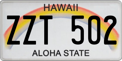 HI license plate ZZT502