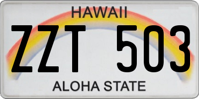 HI license plate ZZT503