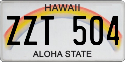 HI license plate ZZT504