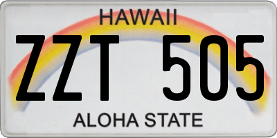 HI license plate ZZT505