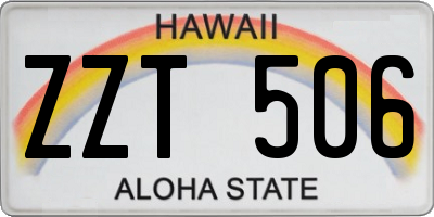 HI license plate ZZT506