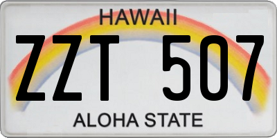 HI license plate ZZT507