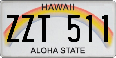 HI license plate ZZT511