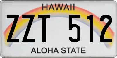 HI license plate ZZT512