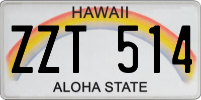 HI license plate ZZT514