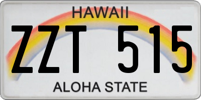 HI license plate ZZT515