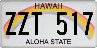 HI license plate ZZT517