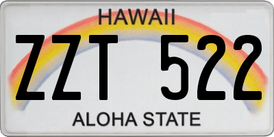 HI license plate ZZT522