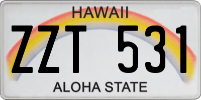 HI license plate ZZT531