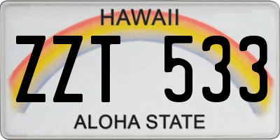 HI license plate ZZT533