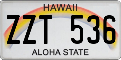 HI license plate ZZT536