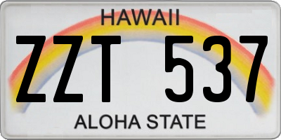 HI license plate ZZT537