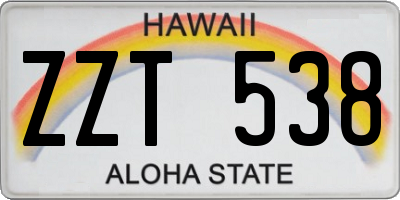 HI license plate ZZT538