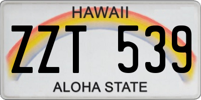 HI license plate ZZT539