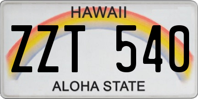 HI license plate ZZT540