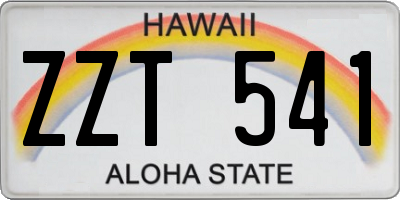 HI license plate ZZT541