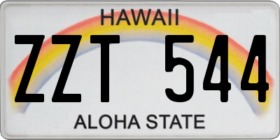 HI license plate ZZT544