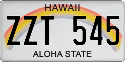 HI license plate ZZT545