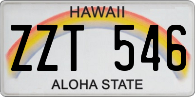 HI license plate ZZT546