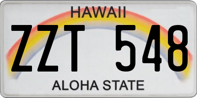 HI license plate ZZT548