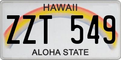 HI license plate ZZT549