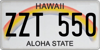 HI license plate ZZT550