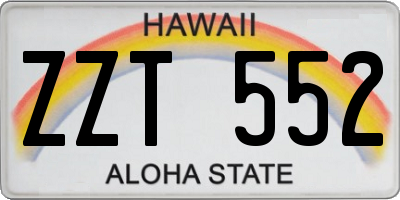 HI license plate ZZT552